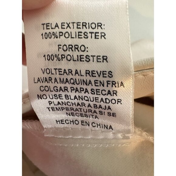 TCEC Mini Skirt Size Medium Faux Leather Pleated Cream Y2K 90s - Picture 8 of 11